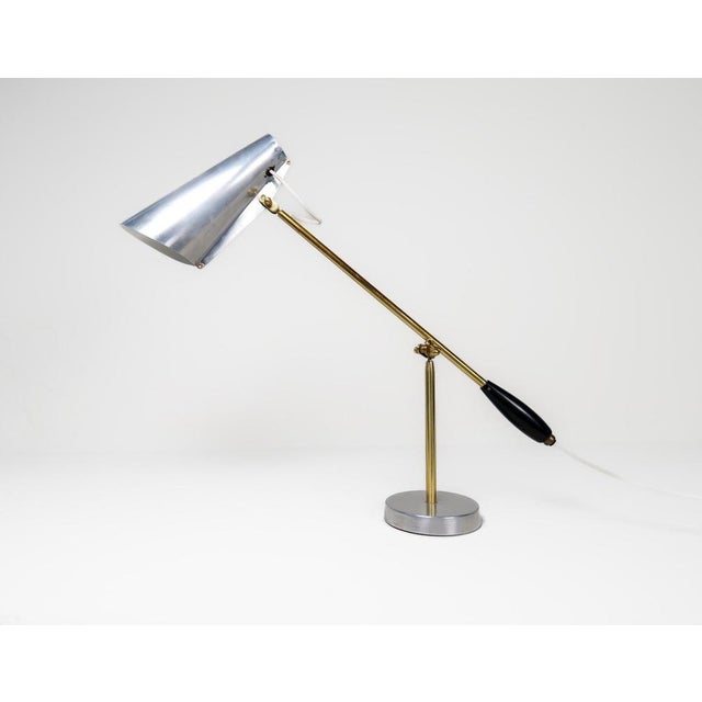 1950s birger dahl modell: s-30016 table lamp for sonnico, norway. This architectural table lamp was designed in 1952 and...
