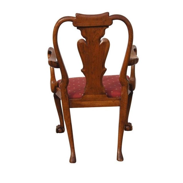 1970s Chippendale Style Walnut Arm Chair For Sale - Image 5 of 9