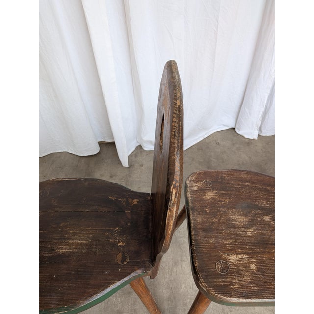 Vintage Brutalist Wooden Dining Chairs, 1970s, Set of 6 For Sale - Image 6 of 18