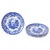 Six English blue and white transferware dinner plates from the 19th century, with classical ruins and floral motifs, sold...