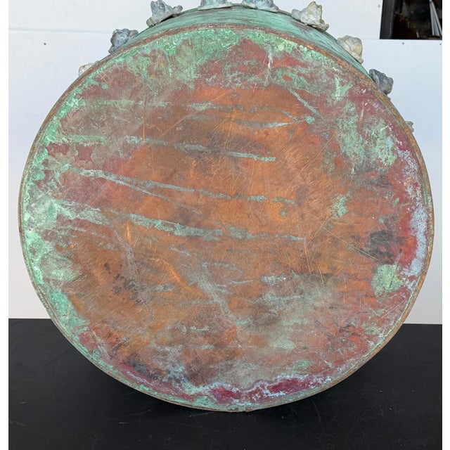 Green Pair Gothic Revival Verdigris Copper Planters Applied Medieval Heads, circa 1900 For Sale - Image 8 of 18