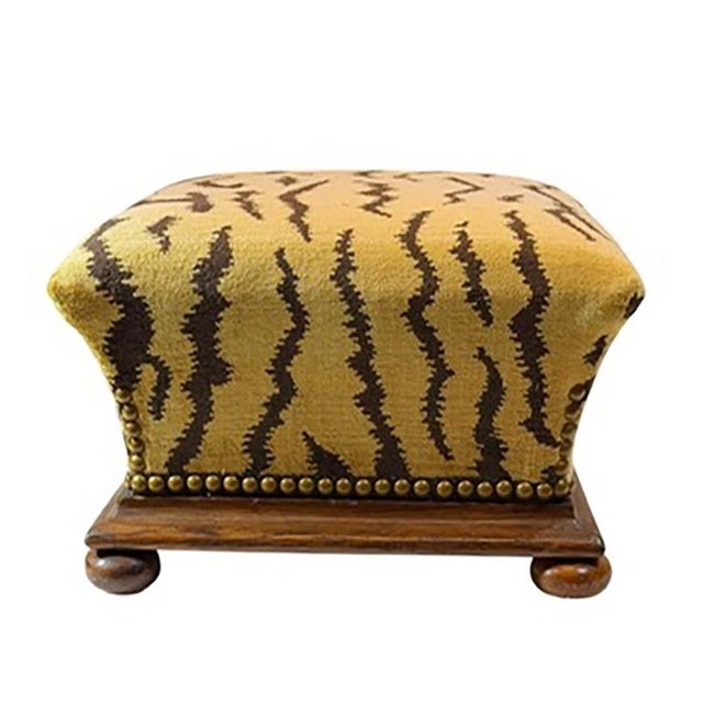 19th Century English Mahogany Upholstered Stool With Flared Form For Sale - Image 4 of 12