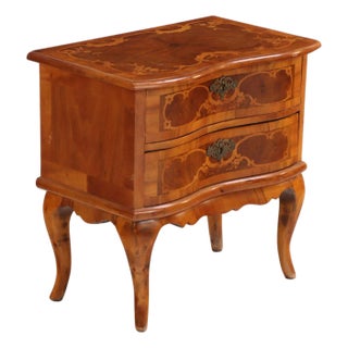 1900-1909 Louis XV Style Marquetry Mahogany Two Drawer Chest For Sale