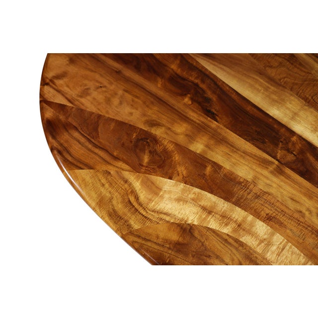 Brown Mid 20th Century Handcrafted Solid Koa Wood Dining Table – Studio Craft Design For Sale - Image 8 of 12