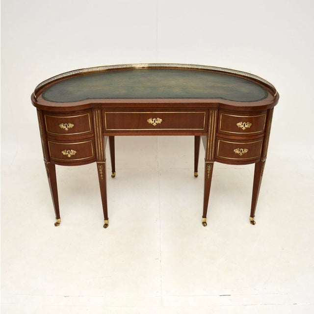 A stunning and very rare antique leather top Austrian Empire desk, dating from around the 1830-1850 period. This has a...