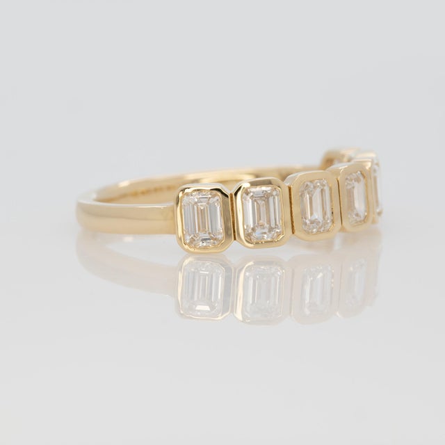 1Ct Lab Diamond Band Ring in Solid 14k Gold | Elegant Wedding Band, Size 6.75 For Sale In Columbus - Image 6 of 8