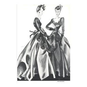 1939 French Fashion Print-Balenciaga