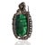 Metal Handcrafted Vintage 20.85 Ct Aventurine Brooch Pendant With Diamond Accents For Sale - Image 7 of 12