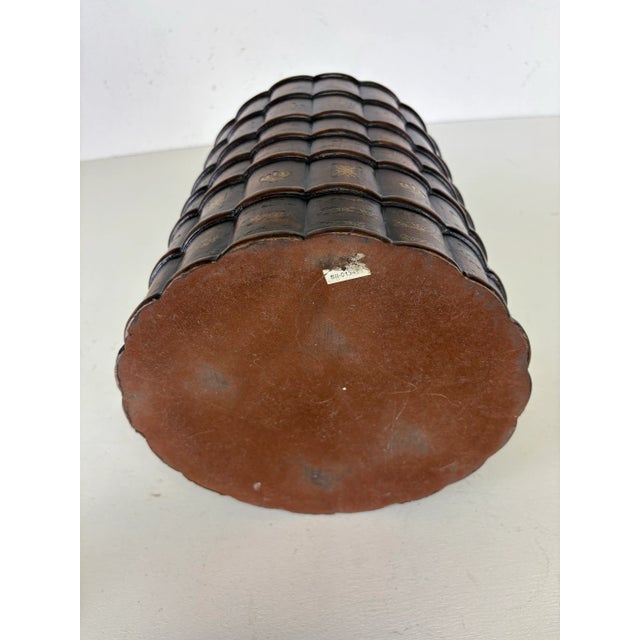 Vintage Hand Carved Walnut Faux Book Bin After Maitland Smith For Sale - Image 4 of 9