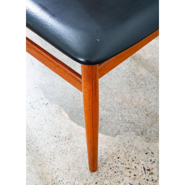 1960s Mid Century Danish Modern Dining Chair Solid Teak Wood Henning Sorensen Black For Sale - Image 12 of 12