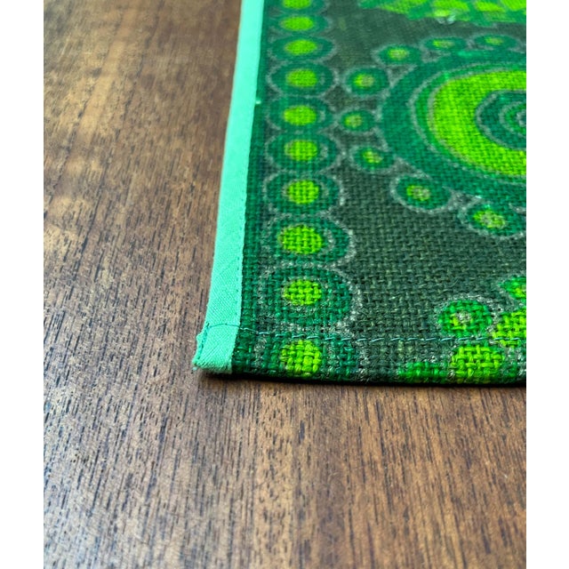 Mid-Century Modern Danish Decorative Linen Table Cloth Runner, 1960s For Sale - Image 6 of 14