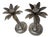 Palm Tree Candleholders in Silver-Plated Metal, 1980s, Set of 2 For Sale