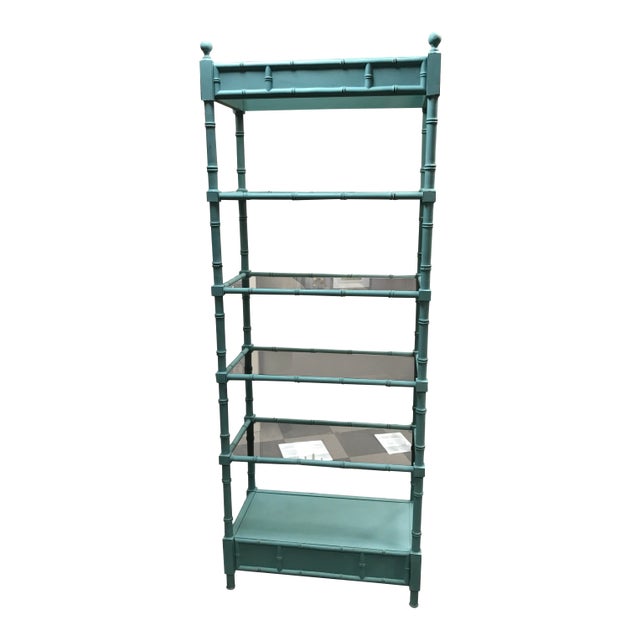 Faux Bamboo Open Bookcase For Sale