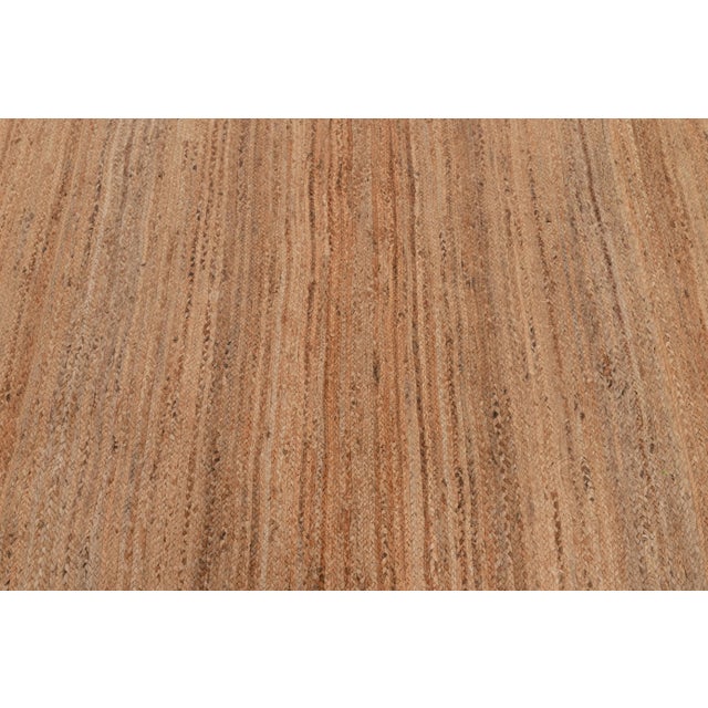 Gold Turquoise Blue Double Border Rectangle Jute Handmade Rug 6'x9' Ft. For Sale - Image 8 of 13