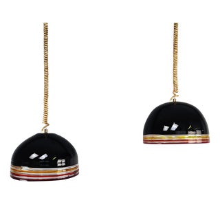 Murano Glass Pendants by Roberto Pamio and Renato Toso for Leucos, Set of 2 For Sale