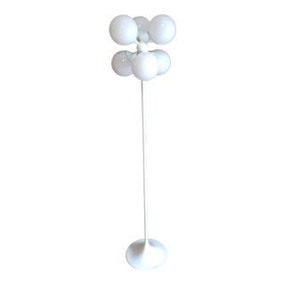 Lightolier White Globe Floor Lamp For Sale