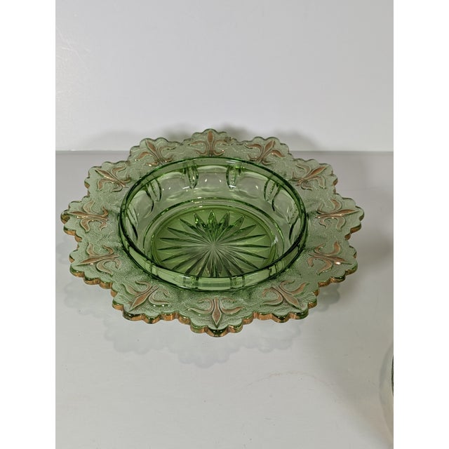 Rare, Eapg Antique Jefferson Glass Green Glass Covered Butter Dish, Iris With Meander Pattern, 1903 For Sale - Image 10 of 12