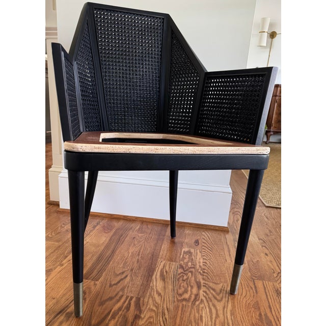 Set of 2 Cane Armchairs by Kara Mann for Baker Furniture Company, Milling Road Collection. These classic dining chairs...