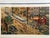 Plastic Hiro Yamagata Vintage Pop Art Serigraph “Express" (1988) Cityscape Hand-Signed Limited Edition 239/295 Framed 32x46 For Sale - Image 7 of 9