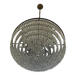 Large 44" Tiered Crystal Prism Foyer Chandelier — 131" Total Drop — Grand Entry Light For Sale