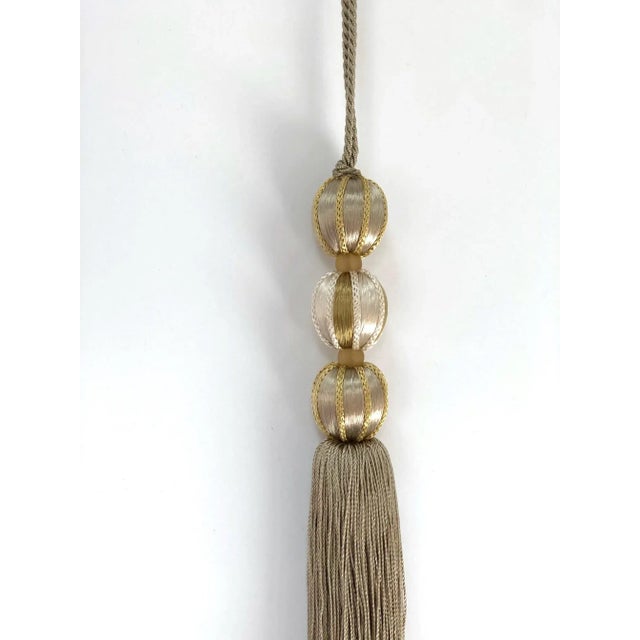 Beaded Satin Key Tassel in Mineral Color Combination For Sale - Image 9 of 13