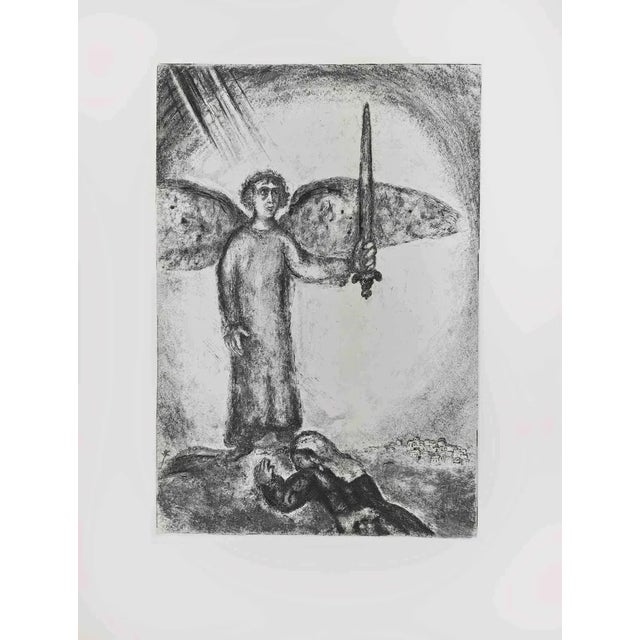 Marc Chagall, Joshua before the Angel with the Sword, Etching, 1956 For Sale