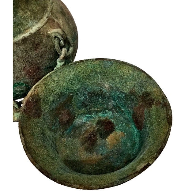 Antique Bronze Eastern Asia Wine Pot With Cup For Sale - Image 11 of 12