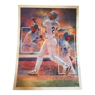 1990 Ken Griffey Jr. Dual-Signed Limited Edition Lithograph by William L. Maughan, 113/500 For Sale