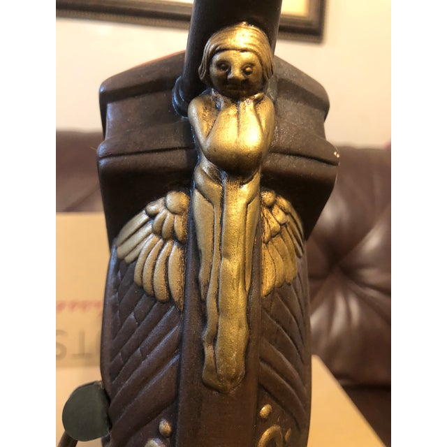 Brown 1950s Mid-Century Modern Ceramic Spanish Galleon Ship Tv Accent Lamp For Sale - Image 8 of 10