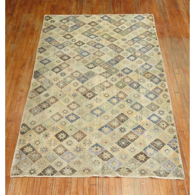 Mid 20th Century Earth Color Turkish Deco Rug For Sale In New York - Image 6 of 6