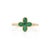Modern Four-Leaf Emerald Diamond Clover Ring Size 9 in 14k Yellow Gold For Sale - Image 4 of 17