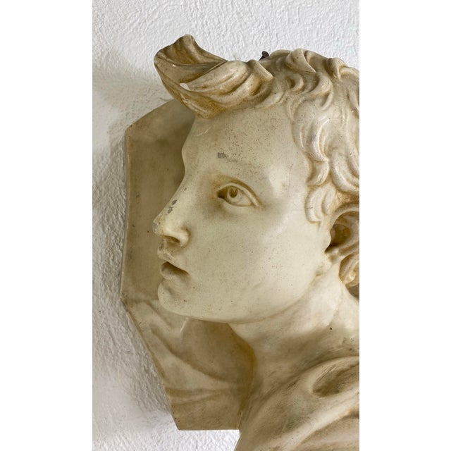 Mid-Century Italian Plaster Freeze of a Young Angel For Sale - Image 4 of 12