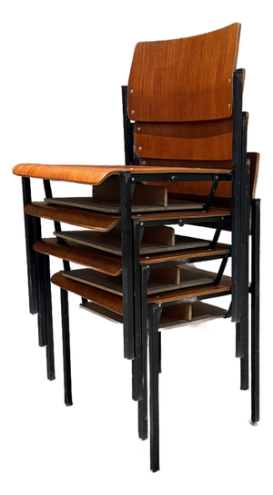 Model 4033 Minimalist Stacking Industrial School Chairs Branko Uršič Stol Kamnik