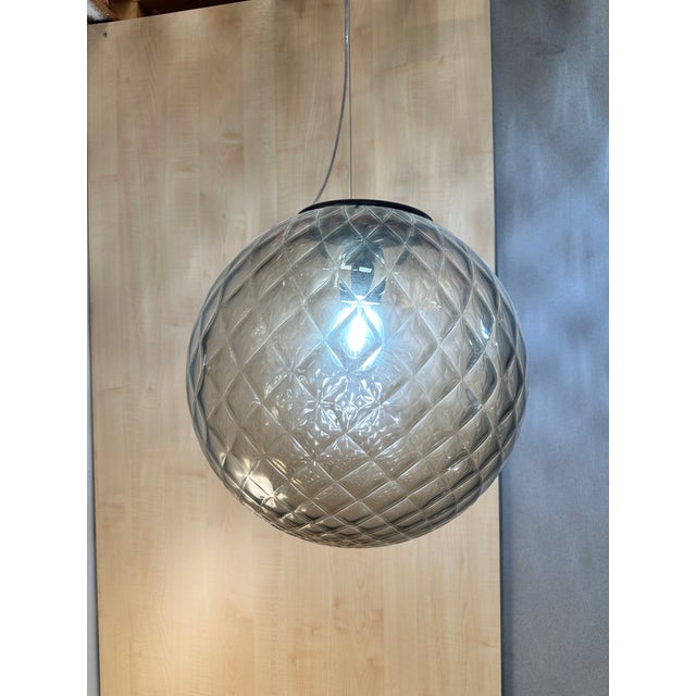 Murano Style Glass Balloton Fume Pendant Sphere For Sale - Image 6 of 6