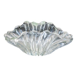 Flower-Shaped Glass Bowl, Attributed to Seguso Vetri D’Arte, Italy, Mid-20th Century For Sale