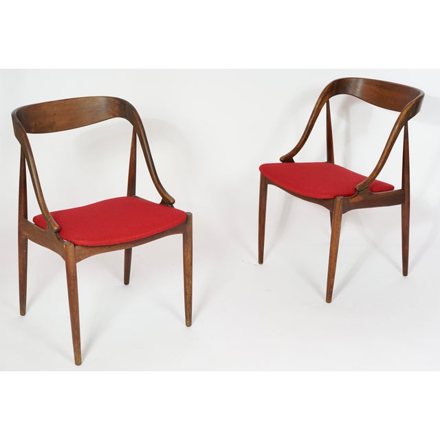 Brown Mid Century Vintage 1960s Danish Johannes Andersen for Uldum Mobelfabrik Set of 2 Dining /Accent Chairs For Sale - Image 8 of 10