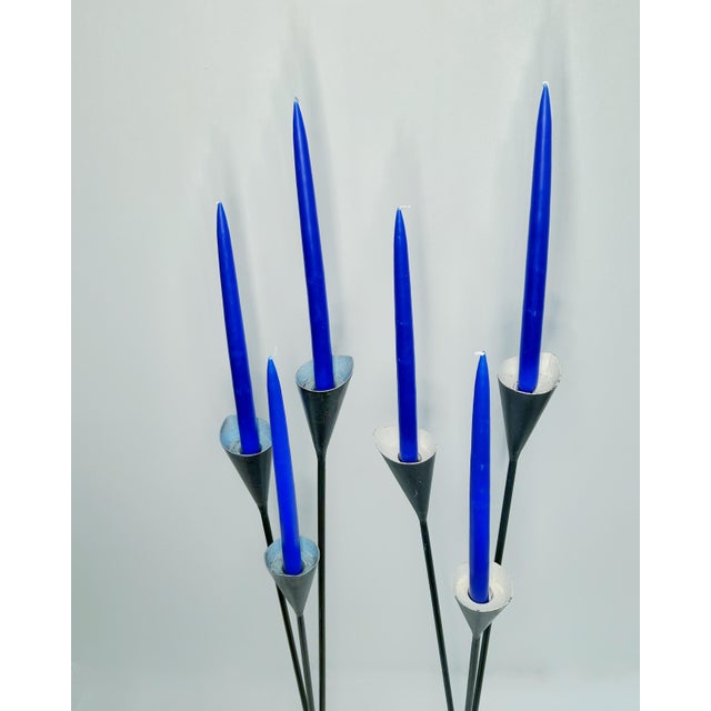 Sculptural Tall Floor Candleholders, attributed to Svend Aage Holm Sørensen, Denmark, 1950s60s, Set of 2 For Sale - Image 6 of 8