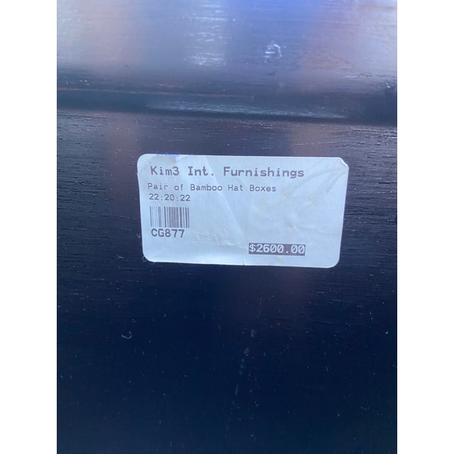 Mid 20th Century Kim3 International Furnishings Bamboo Box Side Tables For Sale - Image 13 of 14