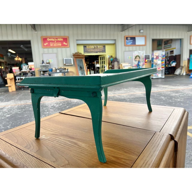 Wood Antique Green Breakfast in Bed Tray Table Folding Tray by Stober For Sale - Image 7 of 8