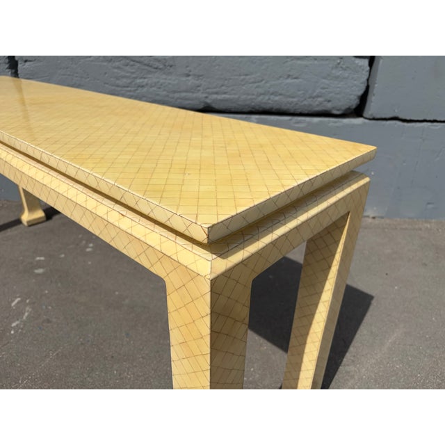 Modern 1980's Tessellated Bone Console Table For Sale - Image 3 of 17