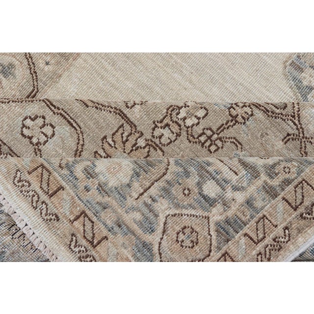 Fine Tabriz Gallery Rug With Soft Ivory Field and Accents in Taupe 4'11 X 9'10 For Sale - Image 11 of 12