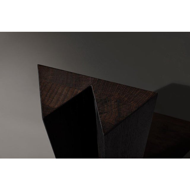 Contemporary Trigon Chair in Dark Brown European Oak by Mokko Amsterdam For Sale - Image 3 of 12