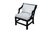 Mid-Century Modern Mid Century Diminutive Black Lacquer Tufted & Striped Chinoiserie Arm Chair For Sale - Image 3 of 18