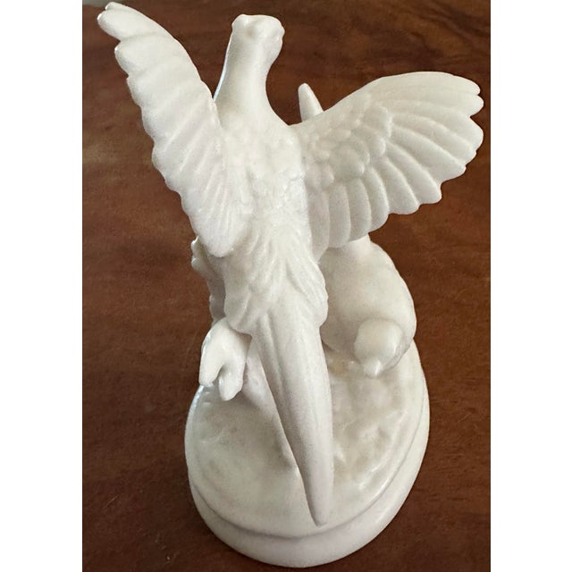 Vintage Mid 20th Century White Bisque Porcelain Pheasants Figurine For Sale In Orlando - Image 6 of 9
