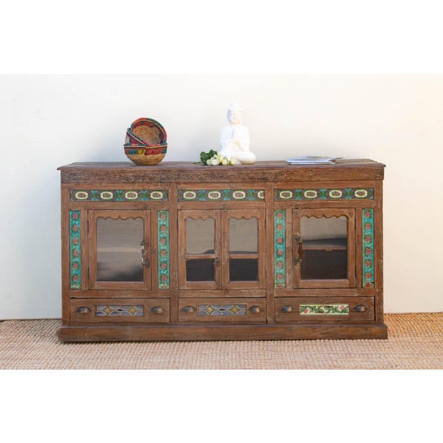 Antique Indo-Portuguese Tile Colonial Sideboard For Sale - Image 13 of 13
