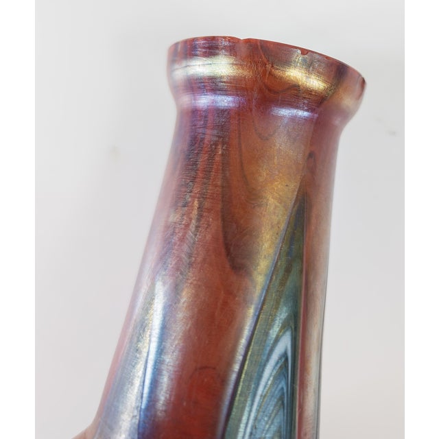 Red Early 20th Century Bohemian Loetz Style Art Glass Vase For Sale - Image 8 of 10
