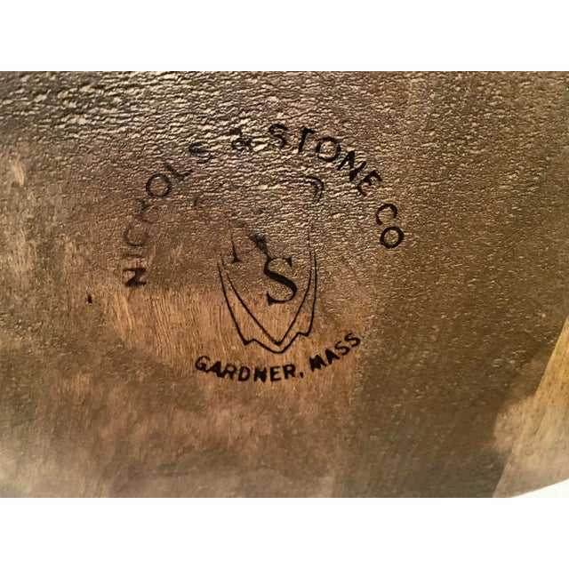 Treasured Pair of Mid 20th Century Nichols and Stone Windsor Comb Back Captain Armchairs. The chairs are rare in Excellent...