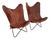 Pair of 1960s Argentine Import Leather Butterfly Chairs, After Jorge Ferrari-Hardoy for Knoll For Sale