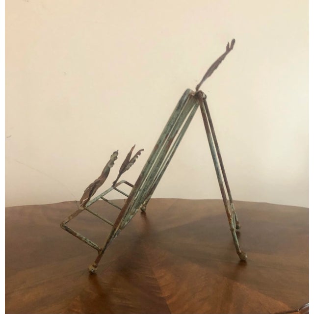 Green Early 20th Century Antique Primitive Country Metal Cookbook Holder For Sale - Image 8 of 13