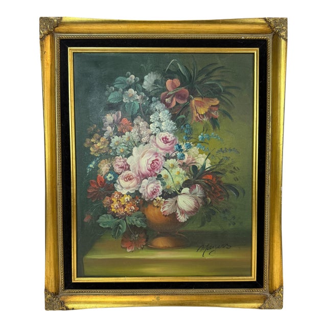 Vintage English Floral Giclee Signed Print For Sale